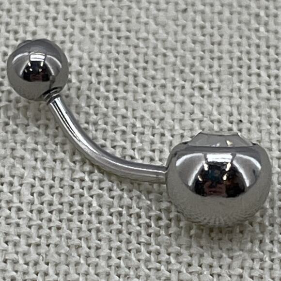 Surgical Steel Belly Navel Ring Bar Double Crystal Body Piercing Jewelry - Picture 3 of 6